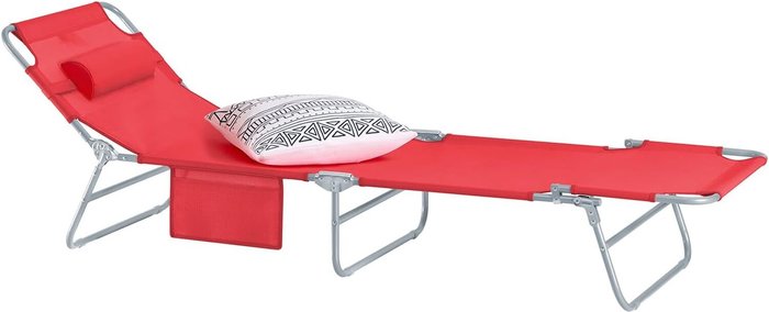 The Range | SoBuy Reclining Adjustable Sunlounger - Red SoBuy Reclining Adjustable Sunlounger - Red