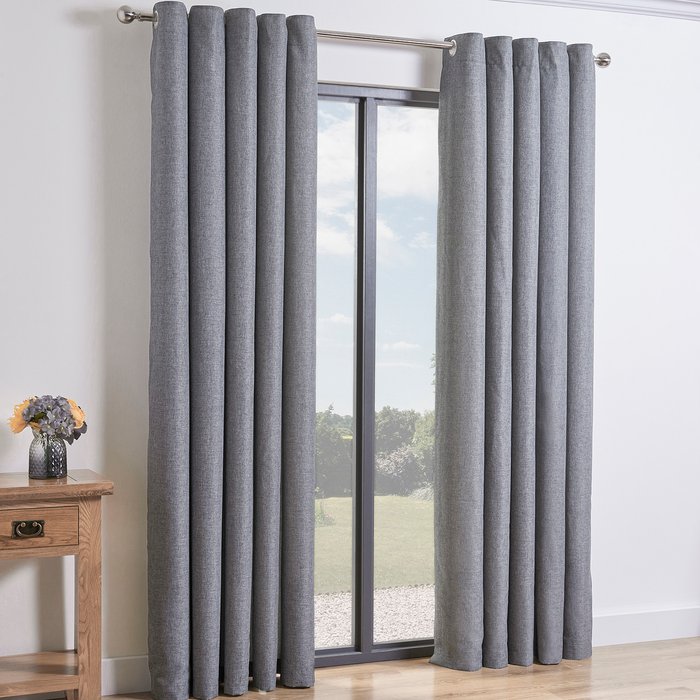 The Range | My Home Taylor Eyelet Curtains - Silver / 137cm / 168cm My Home Taylor Eyelet Curtains - Silver / 137cm / 168cm