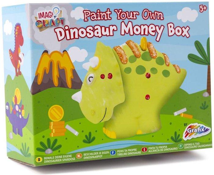 The Range | Grafix Grafix Paint Your Own Dinosaur Money Box Grafix Grafix Paint Your Own Dinosaur Money Box