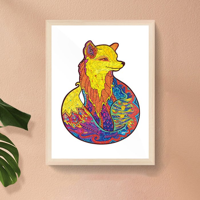 The Range | Livingandhome Wooden Puzzle Jigsaw - Yellow / Fox Livingandhome Wooden Puzzle Jigsaw - Yellow / Fox