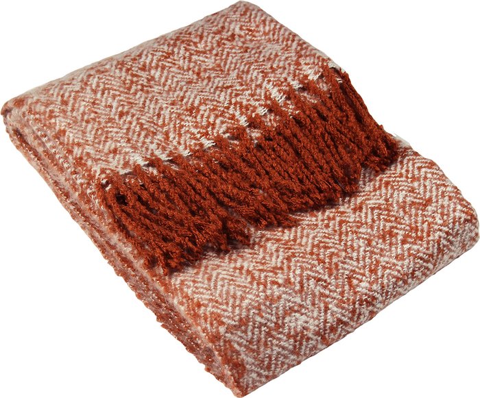 The Range | furn Furn. Weaver Throw Herringbone Design Fringed Edges Acrylic Rust furn Furn. Weaver Throw Herringbone Design Fringed Edges Acrylic Rust