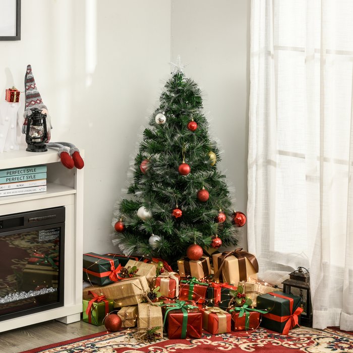 The Range | Bon Noel Bon Noel 4Ft Multicoloured Artificial Christmas Tree with Pre-Lit Modes Metal Stand Bon Noel Bon Noel 4Ft Multicoloured Artificial Christmas Tree with Pre-Lit Modes Metal Stand