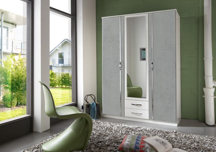 The Range | Tjs Duo Grey 3 Door Wardrobe - White & Grey Tjs Duo Grey 3 Door Wardrobe - White & Grey