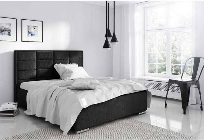 The Range | Bulia Bed Super King Plush Velvet Black Bulia Bed Super King Plush Velvet Black