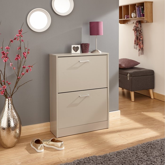 The Range | GFW Stirling Two Tier Shoe Cabinet - Grey GFW Stirling Two Tier Shoe Cabinet - Grey