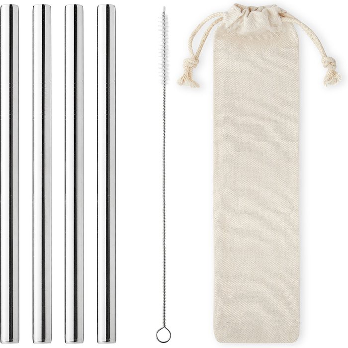 The Range | Ultra Jumbo 12mm Super Thick Stainless steel Straws - Silver / 8 Pack of 12mm Straws and 2 Cleaning Brushes Ultra Jumbo 12mm Super Thick Stainless steel Straws - Silver / 8 Pack of 12mm Straws and 2 Cleaning Brushes