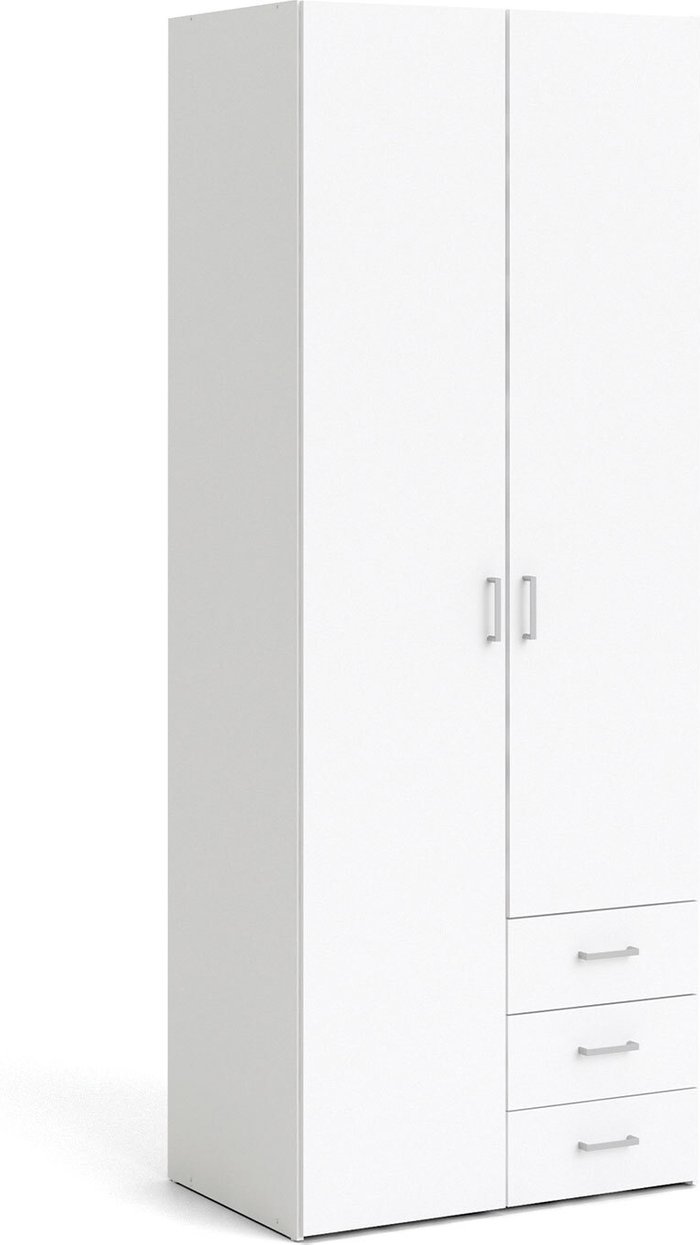 The Range | Furniture To Go Space 2-Door 3-Drawer Wardrobe - White Furniture To Go Space 2-Door 3-Drawer Wardrobe - White