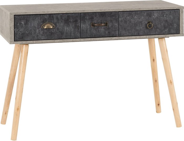 The Range | Seconique Nordic 3 Drawer Occasional Table - Concrete, Charcoal Seconique Nordic 3 Drawer Occasional Table - Concrete, Charcoal