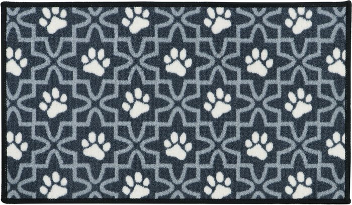 The Range | JVL JVL Machine Washable Pet Mat 40 x 70cm, Lattice Paws - Grey JVL JVL Machine Washable Pet Mat 40 x 70cm, Lattice Paws - Grey
