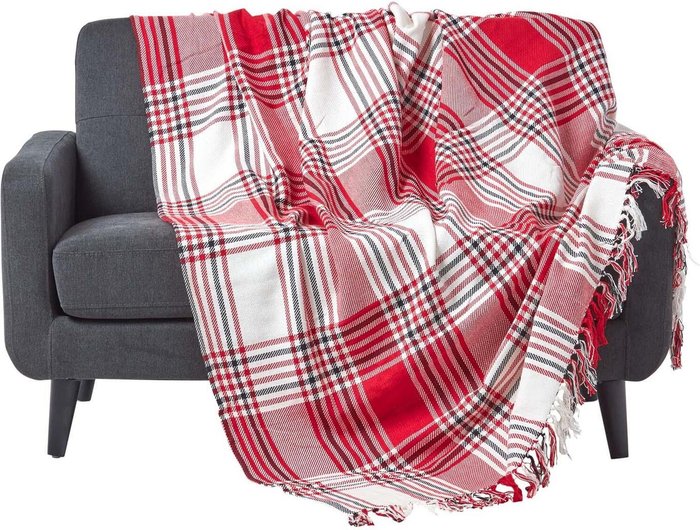 The Range | Homescapes Red Tartan Check Sofa and Bed Throw - Red / 255 x 360 cm Homescapes Red Tartan Check Sofa and Bed Throw - Red / 255 x 360 cm