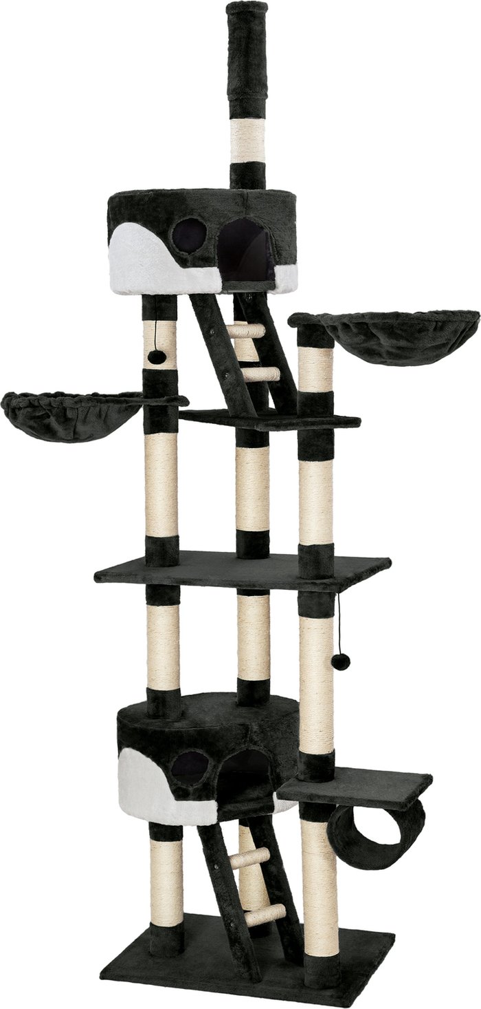 The Range | TECTAKE Tectake Cat Tree Scratching Post Hansi - Black/White TECTAKE Tectake Cat Tree Scratching Post Hansi - Black/White