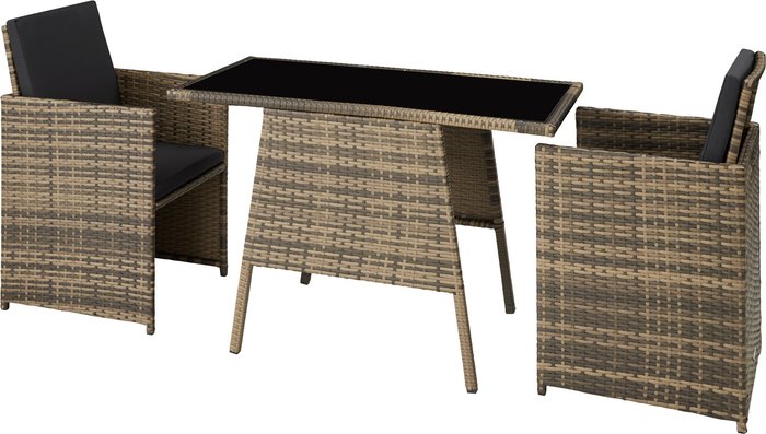 The Range | TECTAKE Tectake Lausanne Rattan Garden Bistro Set - Brown TECTAKE Tectake Lausanne Rattan Garden Bistro Set - Brown