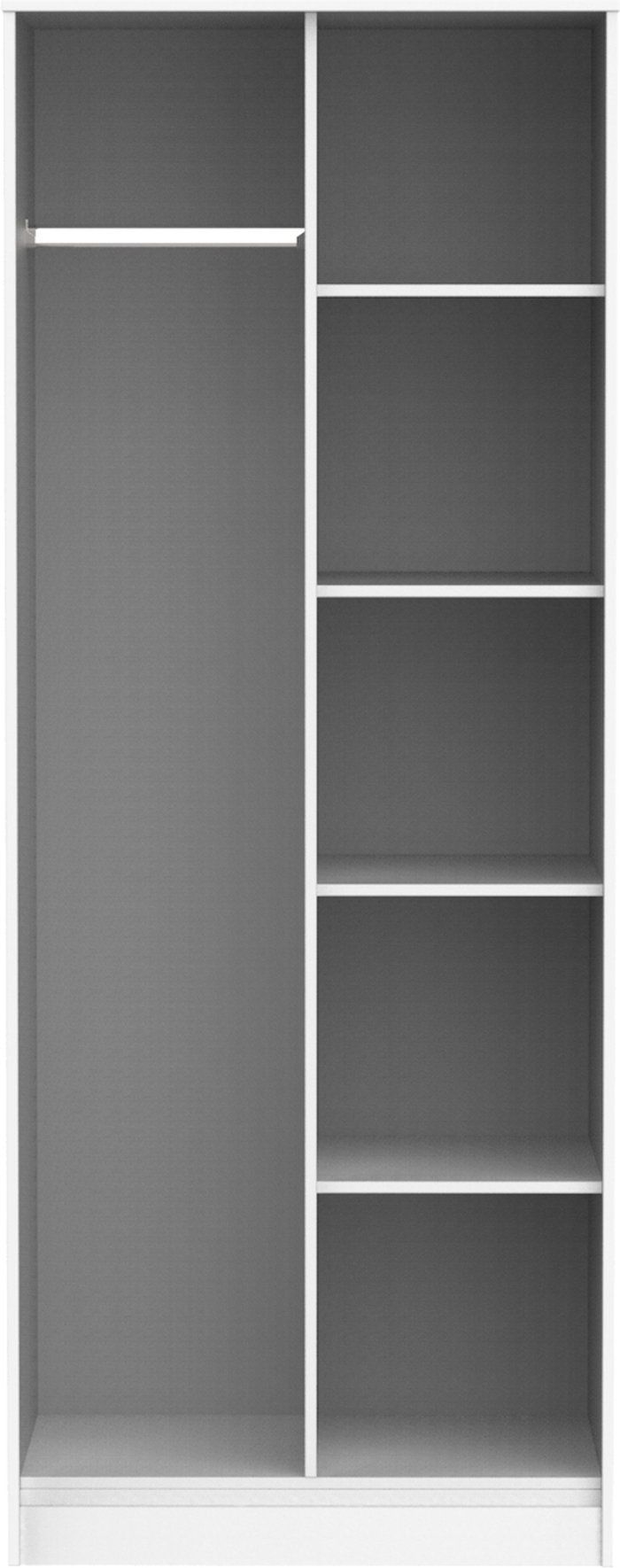 The Range | Hong Kong Ready Assembled Tall Open Wardrobe - Grey Matt & White Matt / Smooth Matt Hong Kong Ready Assembled Tall Open Wardrobe - Grey Matt & White Matt / Smooth Matt