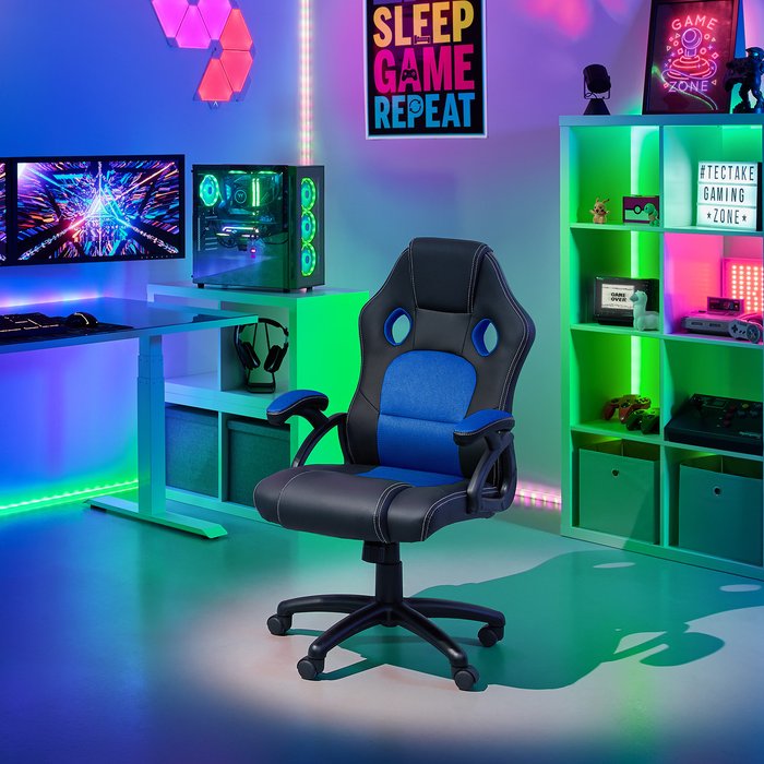 The Range | TECTAKE TecTake Tyson Office Chair - Black And Blue TECTAKE TecTake Tyson Office Chair - Black And Blue