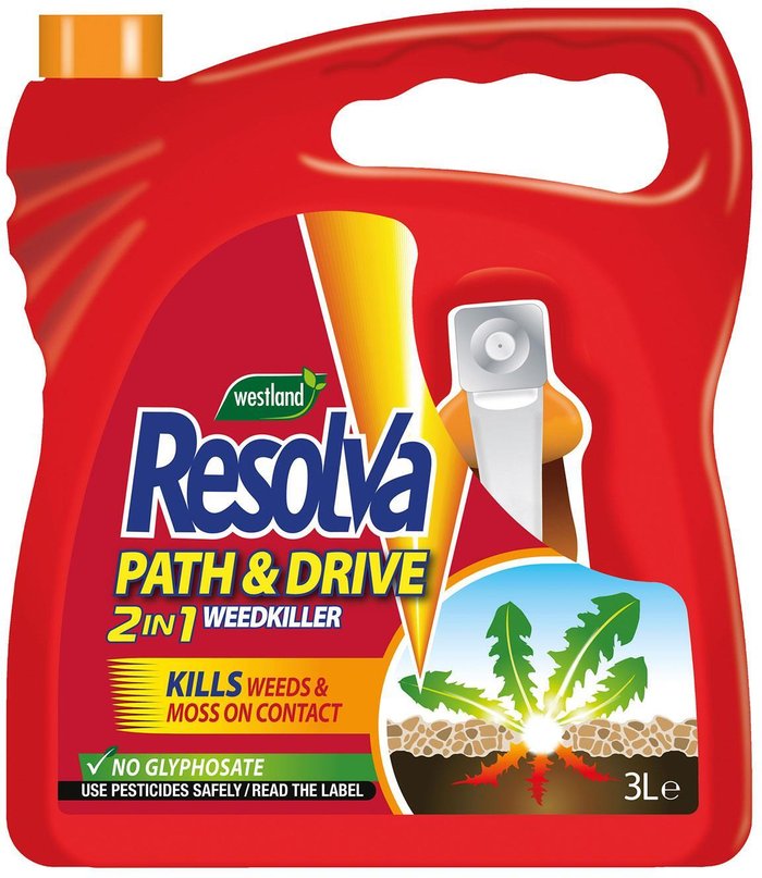 The Range | Resolva Weedkiller 2 In 1 Path & Drive Kills Mossa & Algae Ready To Use 3L Resolva Weedkiller 2 In 1 Path & Drive Kills Mossa & Algae Ready To Use 3L