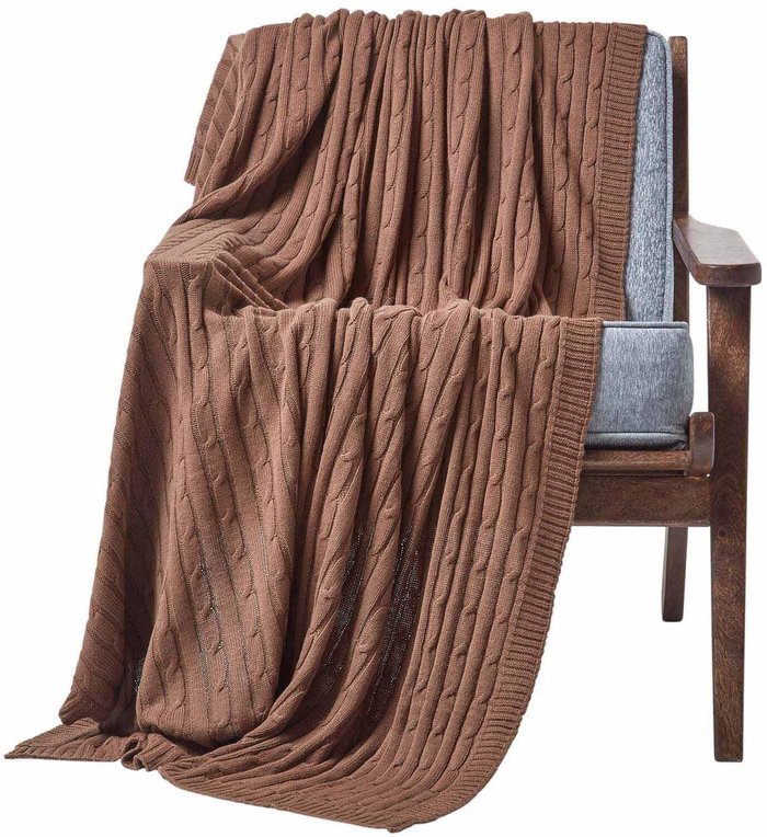 The Range | Homescapes Homescapes Cotton Cable Knit Throw - Brown Homescapes Homescapes Cotton Cable Knit Throw - Brown