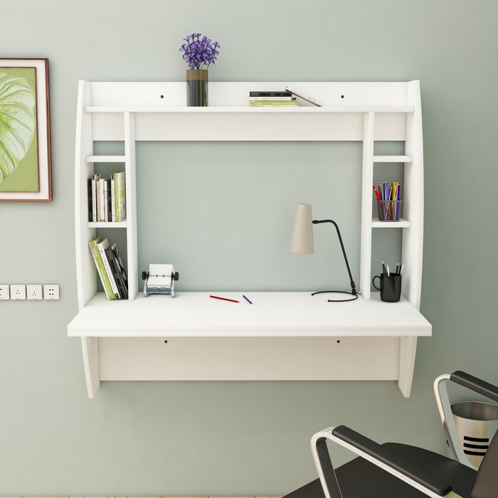 The Range | Destina Home Renaye Computer Desk with Shelves - White Destina Home Renaye Computer Desk with Shelves - White