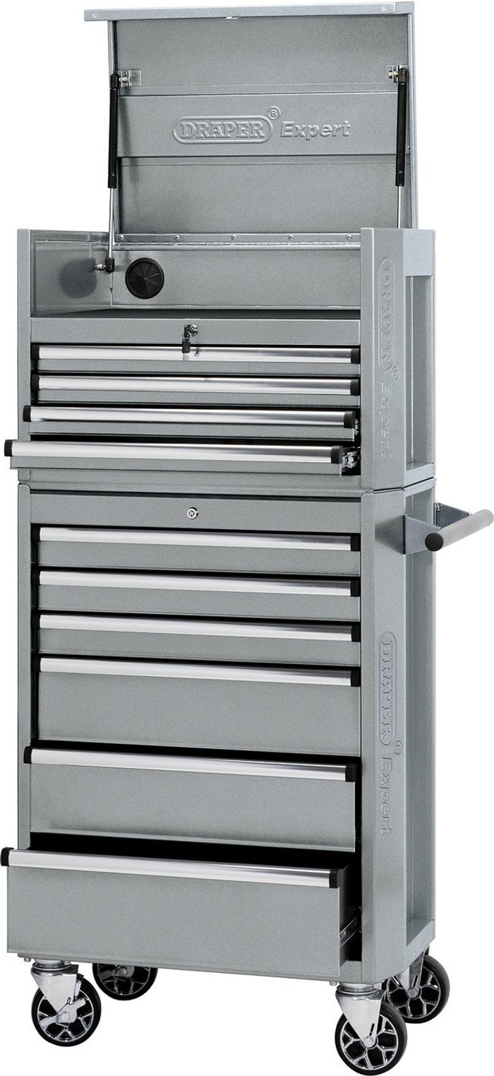 The Range | Draper Draper Expert 10 Drawer Roller Cabinet and Tool Chest Combination Metallic Draper Draper Expert 10 Drawer Roller Cabinet and Tool Chest Combination Metallic