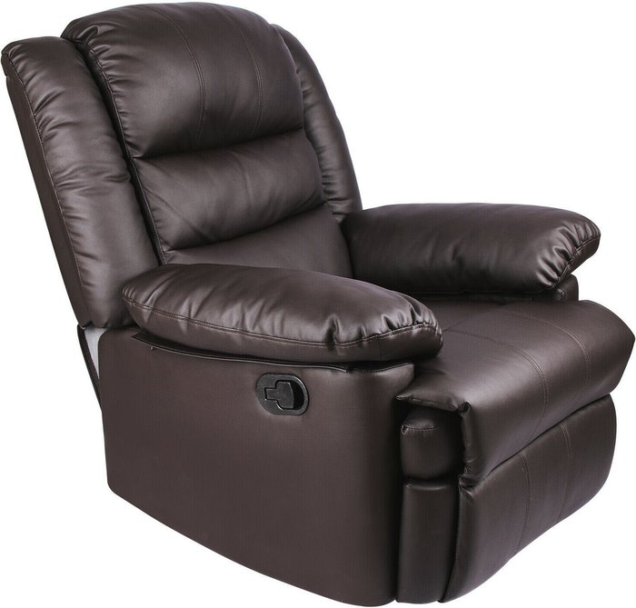 The Range | Bigzzia Adjustable Leather Recliner Chair with Armrests - Brown Bigzzia Adjustable Leather Recliner Chair with Armrests - Brown