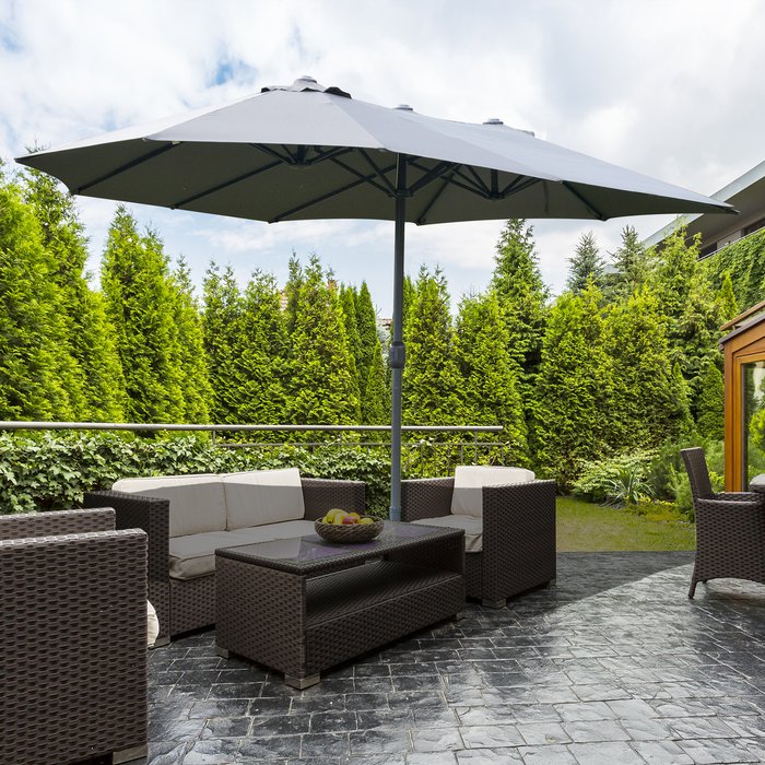 The Range | Outsunny 4.6m Garden Umbrella Canopy - Grey Outsunny 4.6m Garden Umbrella Canopy - Grey