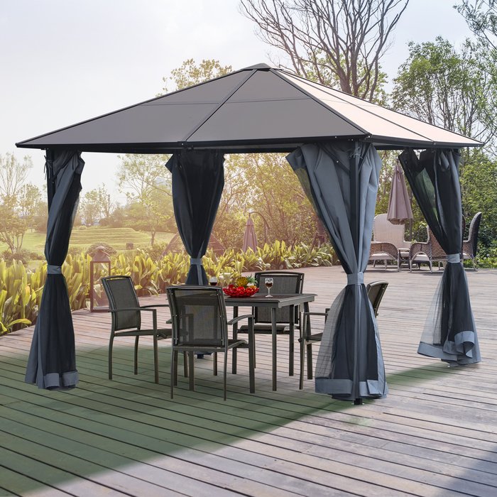 The Range | Outsunny Outdoor Patio Gazebo - Grey / 300cm Outsunny Outdoor Patio Gazebo - Grey / 300cm