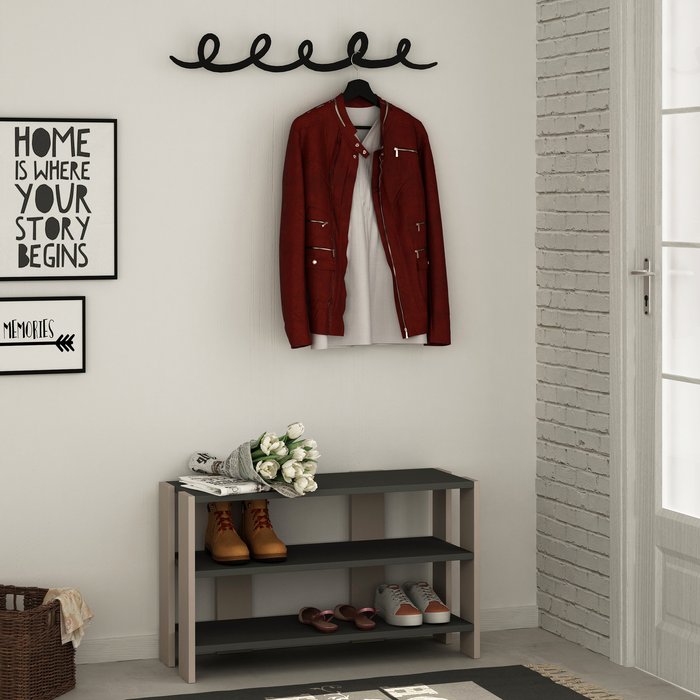 The Range | Decortie Tono Shoe Rack Hanger - Anthracite - Light Mocha / Anthracite-Mocha Grey Decortie Tono Shoe Rack Hanger - Anthracite - Light Mocha / Anthracite-Mocha Grey