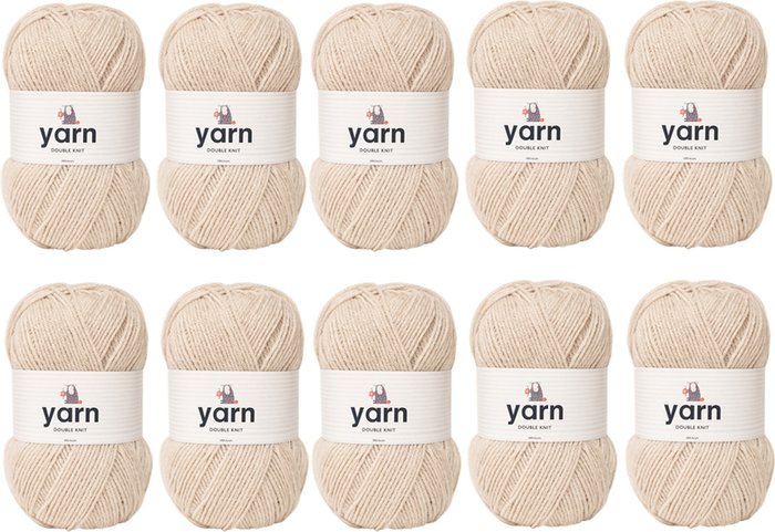 The Range | Korbond Pack of 10 DK Yarn 100g Balls Beige Korbond Pack of 10 DK Yarn 100g Balls Beige