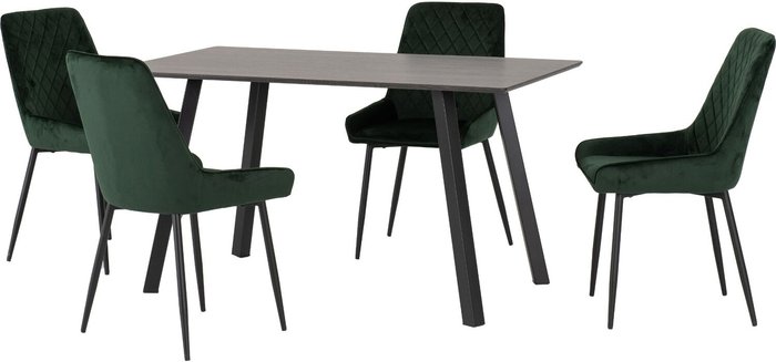 The Range | Seconique Berlin Dining Set with Avery Chairs - Emerald Green Seconique Berlin Dining Set with Avery Chairs - Emerald Green