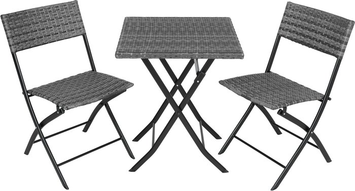The Range | TECTAKE Tectake Trevi Rattan Folding Bistro Set - Grey TECTAKE Tectake Trevi Rattan Folding Bistro Set - Grey