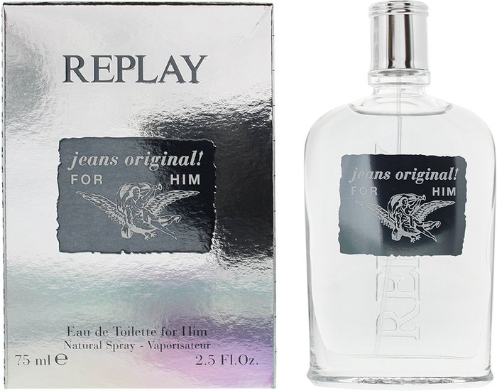The Range | Replay Replay Jeans Original For Him Eau De Toilette 75ml Spray - Grey Replay Replay Jeans Original For Him Eau De Toilette 75ml Spray - Grey