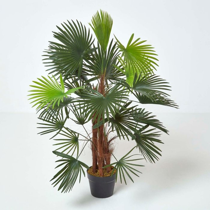 The Range | Homescapes Homescapes Green 'Lady Palm' Tree Artificial Rhapis Plant with Pot, 90 cm - Green Homescapes Homescapes Green 'Lady Palm' Tree Artificial Rhapis Plant with Pot, 90 cm - Green
