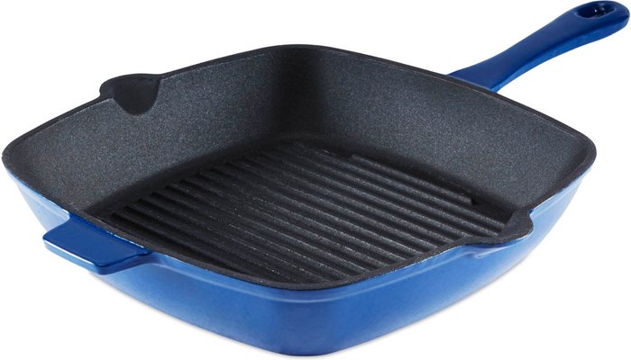 The Range | Barbary & Oak Barbary & Oak 26cm Cast Iron Grill Pan - Blue Barbary & Oak Barbary & Oak 26cm Cast Iron Grill Pan - Blue