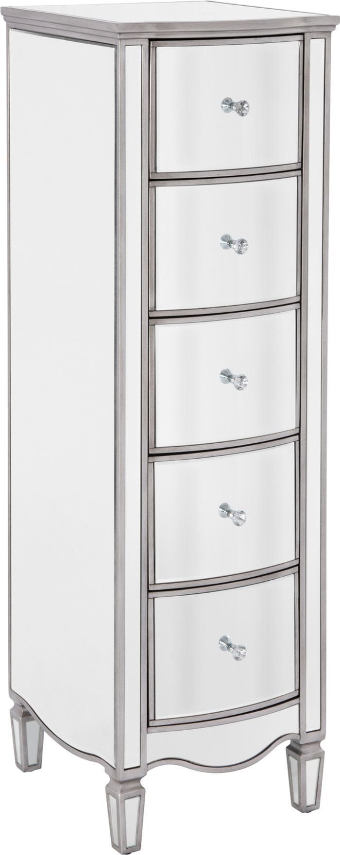 The Range | Birlea Elysee 5 Drawer Narrow Chest - Mirrored Birlea Elysee 5 Drawer Narrow Chest - Mirrored