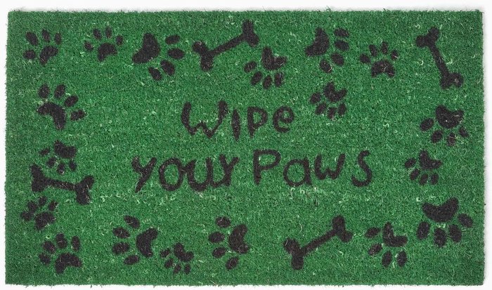 The Range | Homescapes Wipe Your Paws Coir Door Mat - Green Homescapes Wipe Your Paws Coir Door Mat - Green
