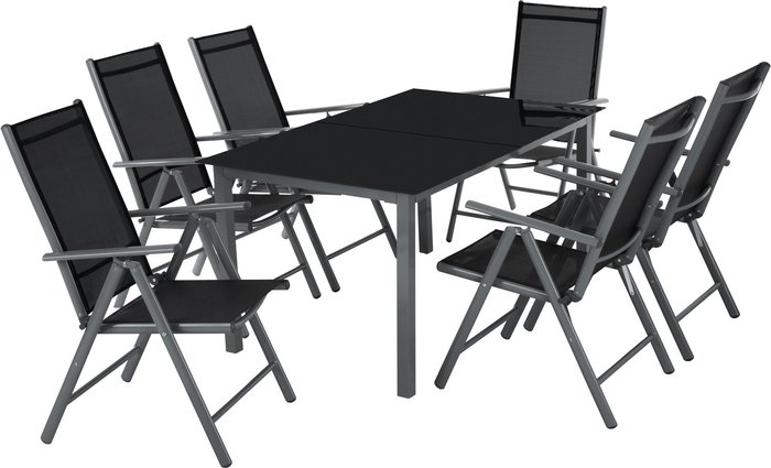 The Range | TECTAKE Garden Table And Chairs Furniture Set - Dark Grey TECTAKE Garden Table And Chairs Furniture Set - Dark Grey