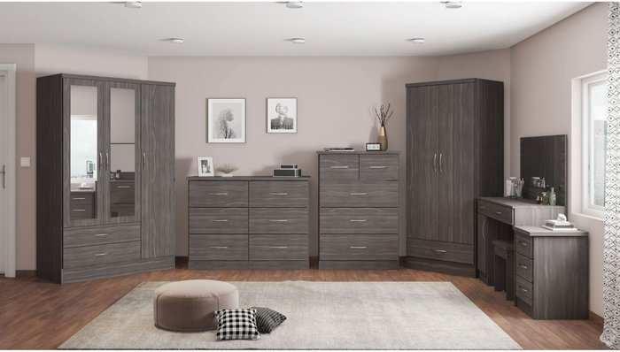 The Range | Seconique Nevada 6 Drawer Chest - Black Wood Grain Seconique Nevada 6 Drawer Chest - Black Wood Grain