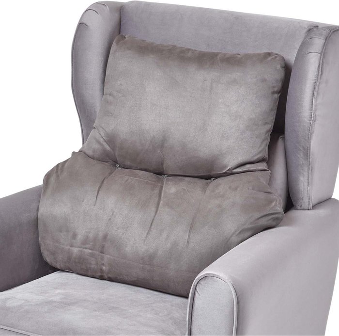 The Range | Homescapes Faux Suede Back Support Cushion - Grey Homescapes Faux Suede Back Support Cushion - Grey