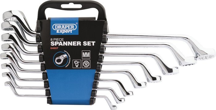 The Range | DRAPER EXPERT Draper Metric Ring Spanner Set - 8 Pieces - Silver DRAPER EXPERT Draper Metric Ring Spanner Set - 8 Pieces - Silver