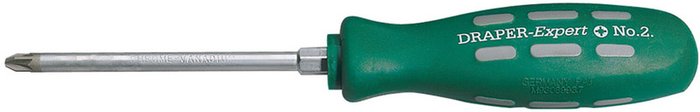 The Range | Draper Draper PZ Type Mechanics Screwdriver (100mm x No 2) - Green Draper Draper PZ Type Mechanics Screwdriver (100mm x No 2) - Green