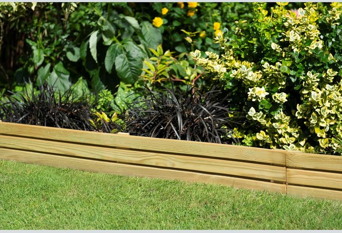 The Range | Forest Garden Slatted Edging - 1.2m - 3 Forest Garden Slatted Edging - 1.2m - 3