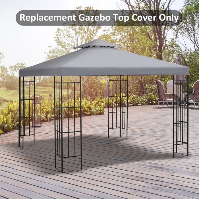 The Range | Outsunny 3 x 3(m) Gazebo Roof Top Replacement Cover - Light Grey Outsunny 3 x 3(m) Gazebo Roof Top Replacement Cover - Light Grey