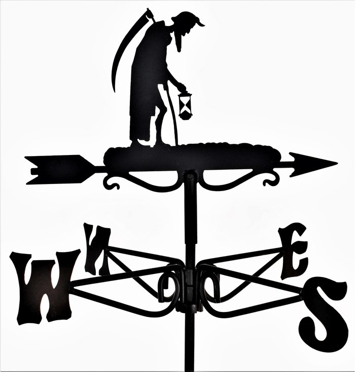 The Range | Espira Old Father Time Mini Weathervane - Black Espira Old Father Time Mini Weathervane - Black