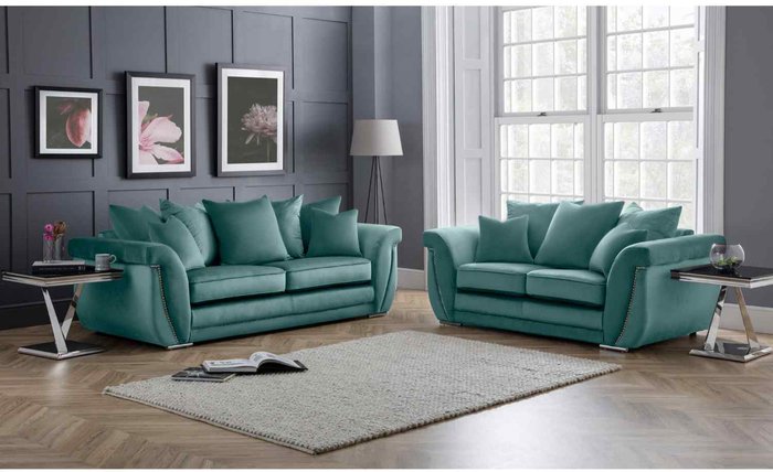 The Range | Simply Eleganza Luca 3 Plus 2 Seater Scatterback Sofa Set - Seaspray Simply Eleganza Luca 3 Plus 2 Seater Scatterback Sofa Set - Seaspray
