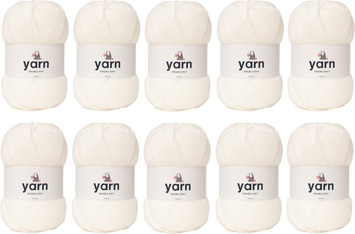 The Range | Korbond Korbond Yarn 10x 100g Pack - White - White Korbond Korbond Yarn 10x 100g Pack - White - White