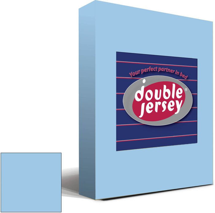 The Range | Double Jersey 90x200x32 cm Double Jersey - Cotton Fitted Sheets - Sky Blue / Blue Double Jersey 90x200x32 cm Double Jersey - Cotton Fitted Sheets - Sky Blue / Blue