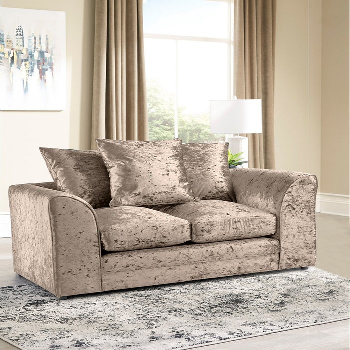 The Range | Simply Eleganza Mirana Modern Crush Velvet 2 Seater Sofa - Orange Simply Eleganza Mirana Modern Crush Velvet 2 Seater Sofa - Orange