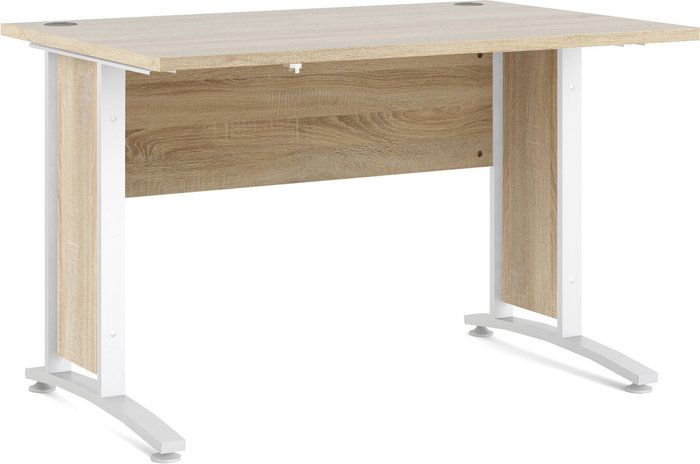 The Range | Furniture To Go Oak Prima Desk - White Legs Furniture To Go Oak Prima Desk - White Legs