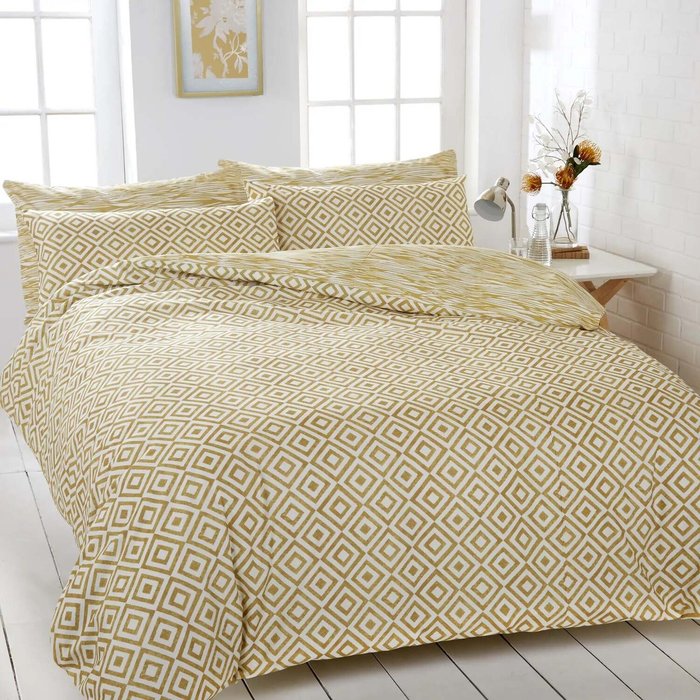 The Range | Vantona Teagan Duvet Cover Set - Gold / Super King Vantona Teagan Duvet Cover Set - Gold / Super King