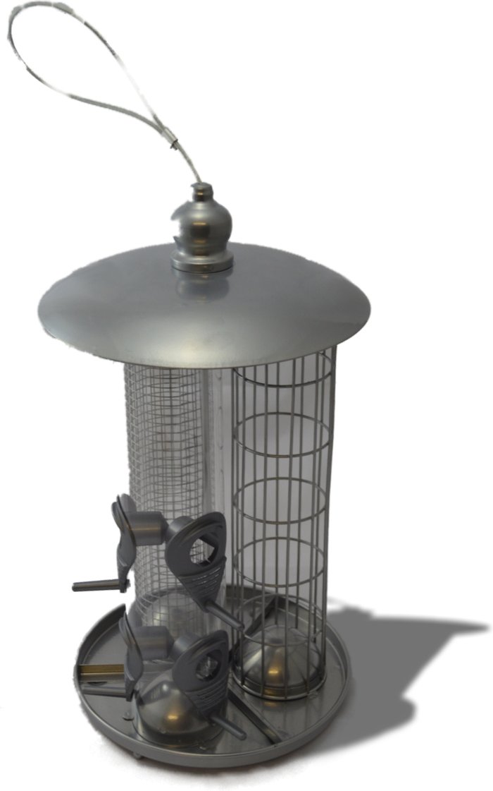 The Range | Samuel Alexander Deluxe Hanging 3-in-1 Wild Bird Feeder - Grey Samuel Alexander Deluxe Hanging 3-in-1 Wild Bird Feeder - Grey