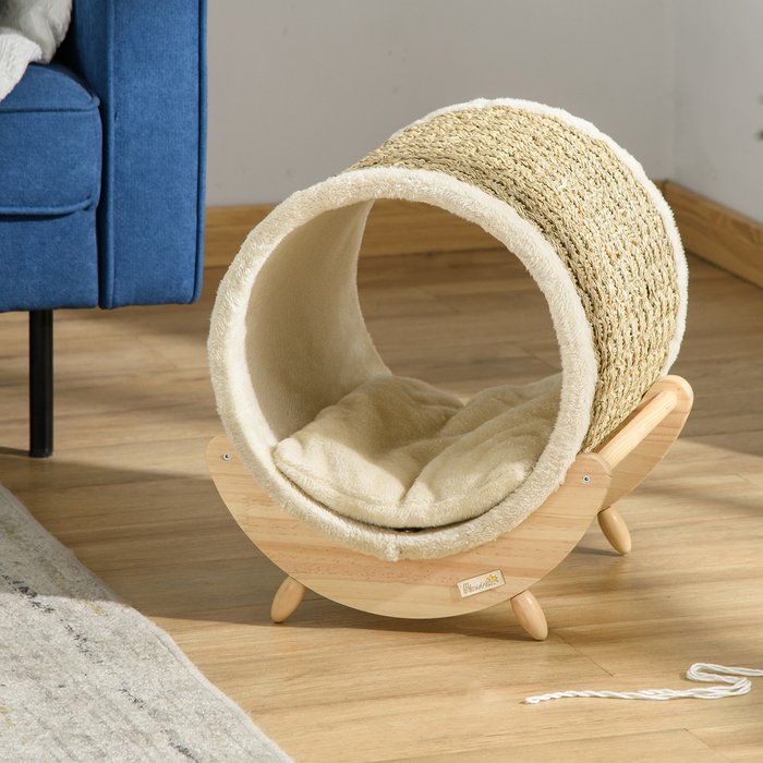 The Range | PawHut Pawhut Cat Shelter With Soft Cushion - Khaki PawHut Pawhut Cat Shelter With Soft Cushion - Khaki